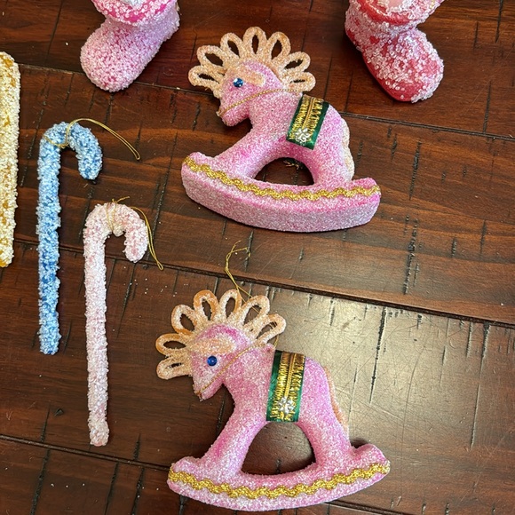 Vintage Gum drop, candy cane & rocking horse ornaments - Picture 3 of 5